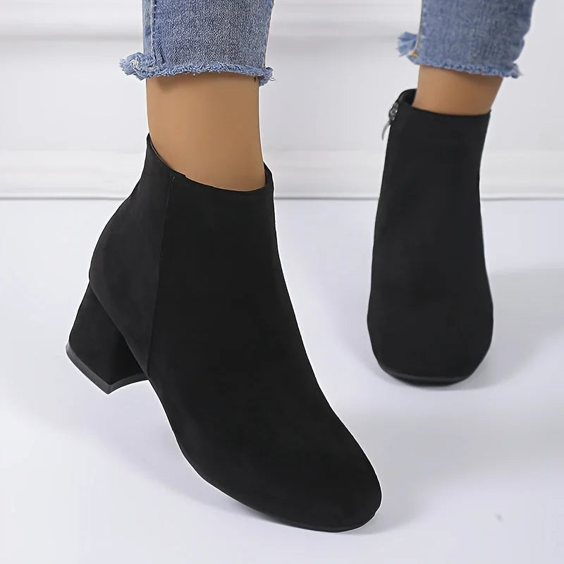 Suede-Look Chelsea Ankle Boots with a Comfortable Low Heel