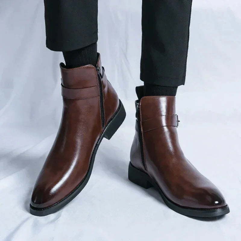 Chelsea Boots – Brown Buckle Ankle