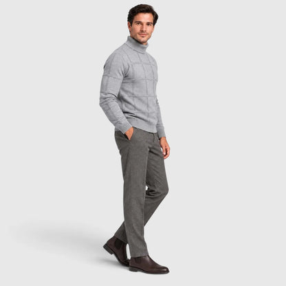 Men's Textured Mock Neck Sweater Slim Fit