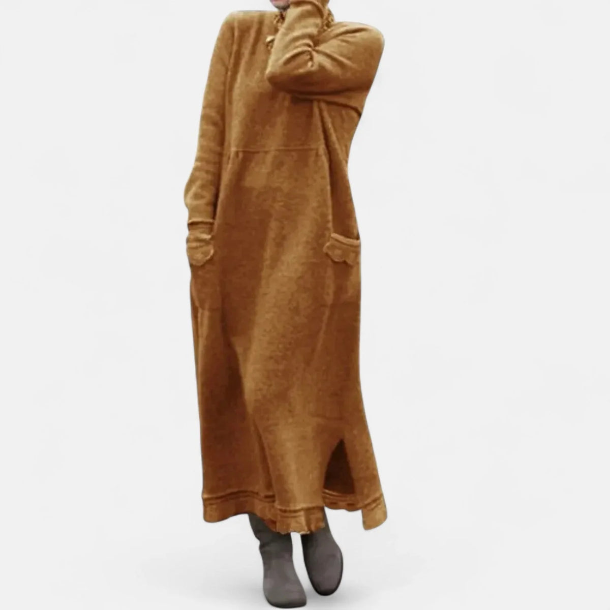 Mock Neck Maxi Knit Sweater Dress