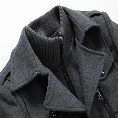 Men's Layered Collar Overcoat