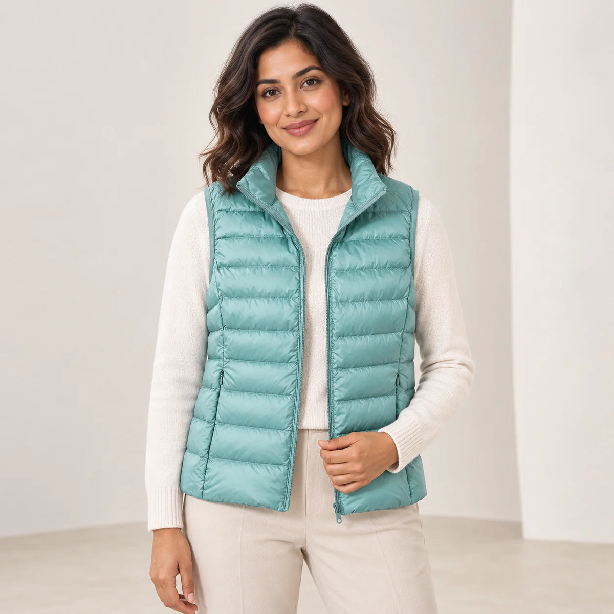 Padded Gilet Lightweight Stand Collar Vest