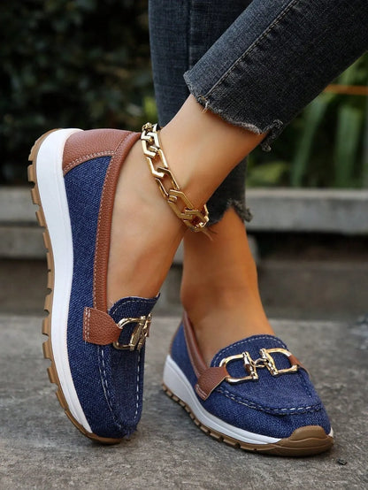 Chunky Loafers with Metal Buckle