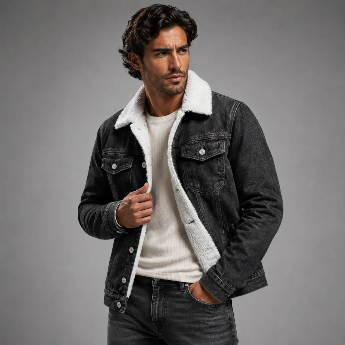 Kilmarnock | Men's Denim Trucker Jacket with Fleece Lining