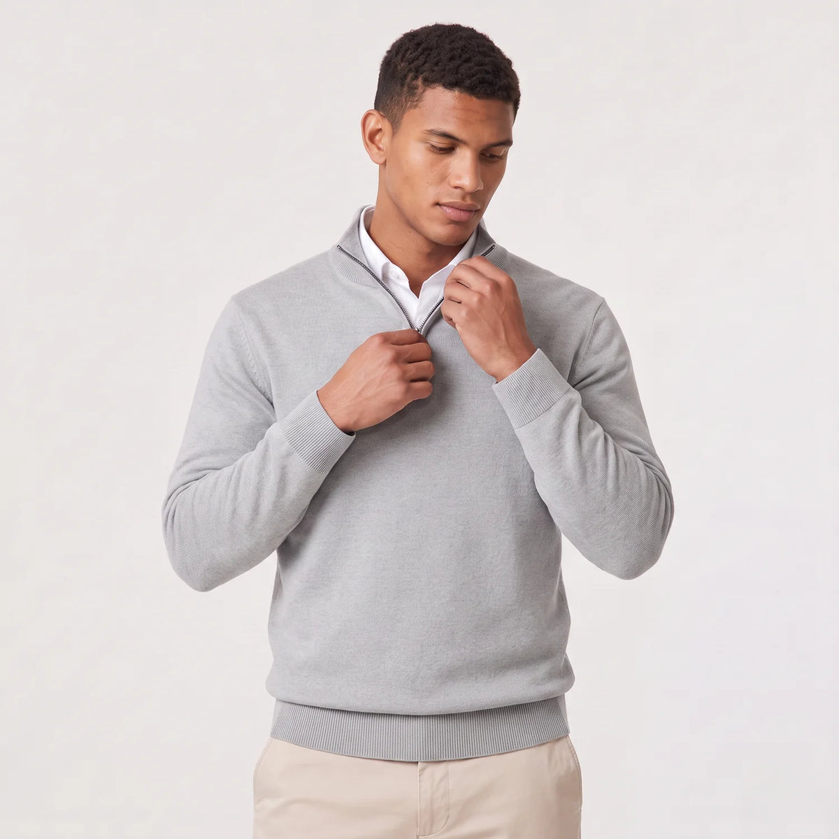 Men's Quarter-Zip Knit Sweater