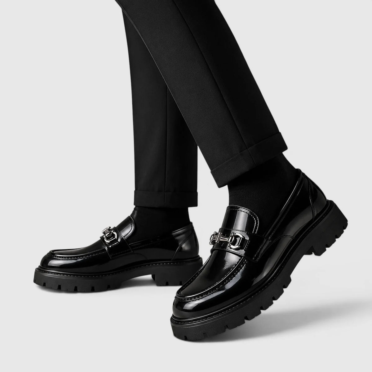 Men's Loafers Chunky Sole Horsebit Slip-On