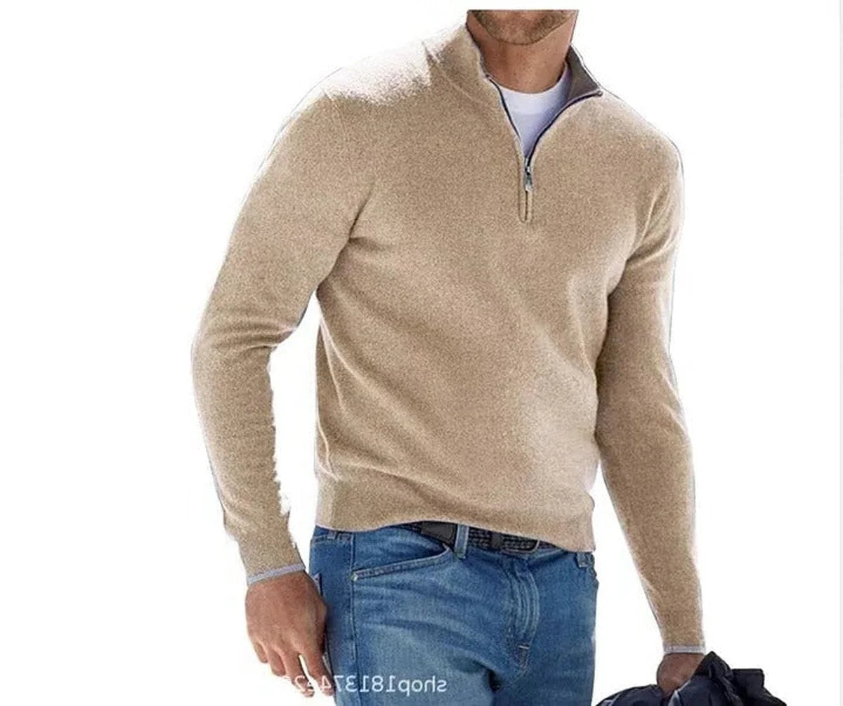 Men's Quarter-Zip Mock Neck Sweater