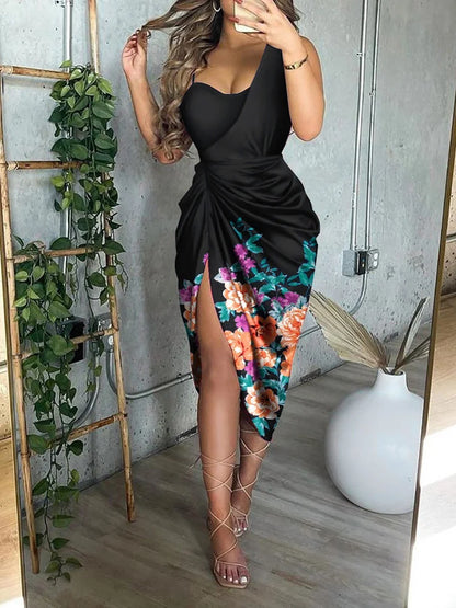 Holiday Party Dress – Black One-Shoulder Sequin