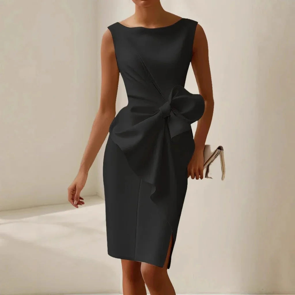 Mother of the Bride Bow Midi Dress