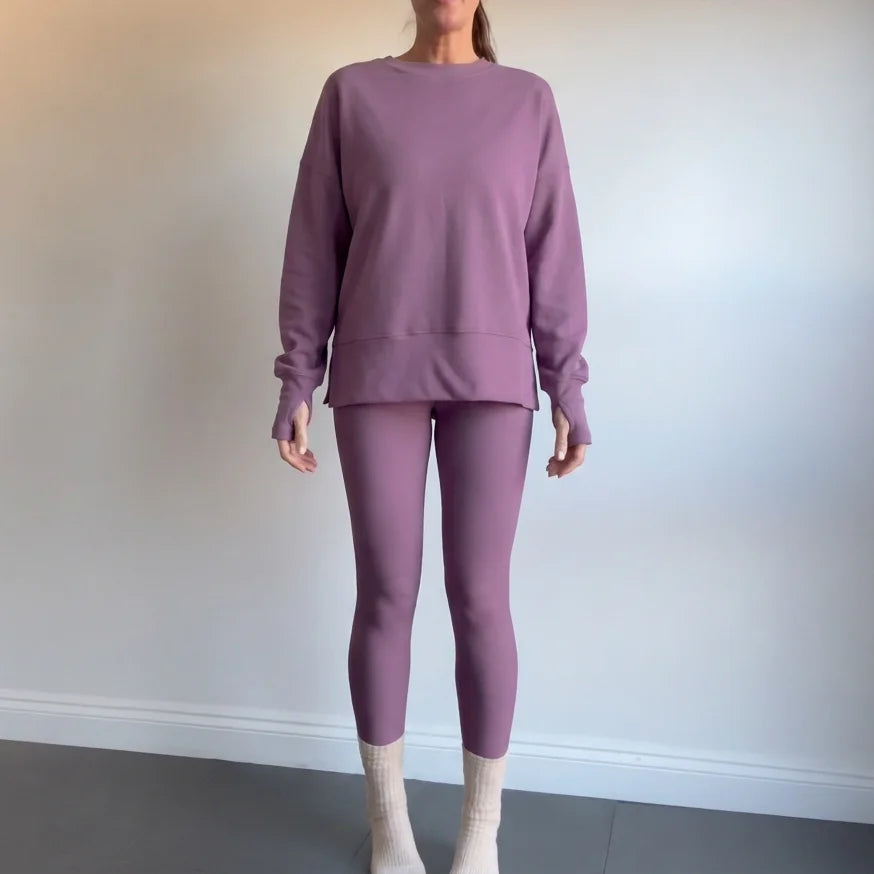 Side-Slit Pullover and Legging Lounge Set