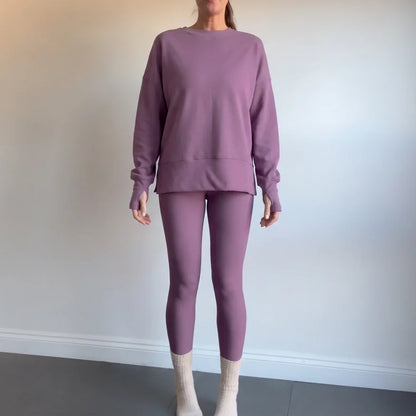 Side-Slit Pullover and Legging Lounge Set