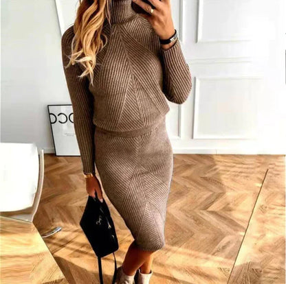 Sweater Dress – Black Mock Neck Midi