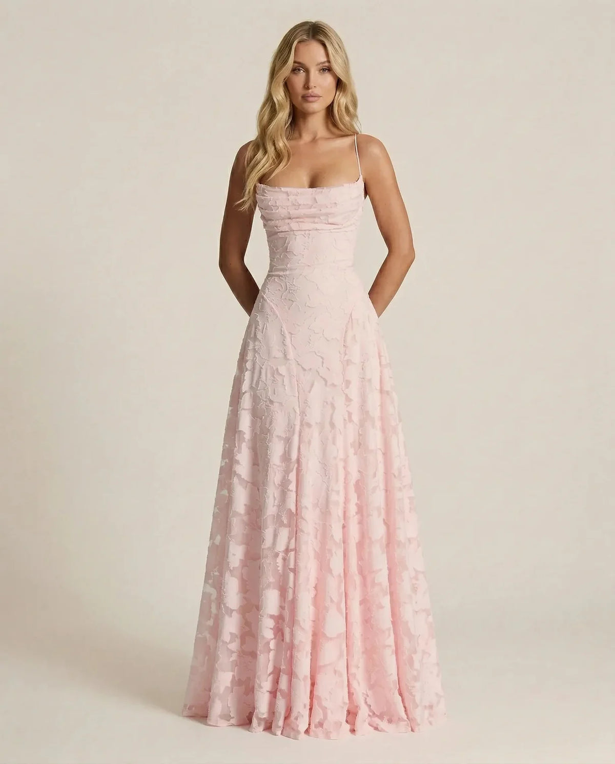 Wedding Guest Dress – Red Lace A-Line Maxi