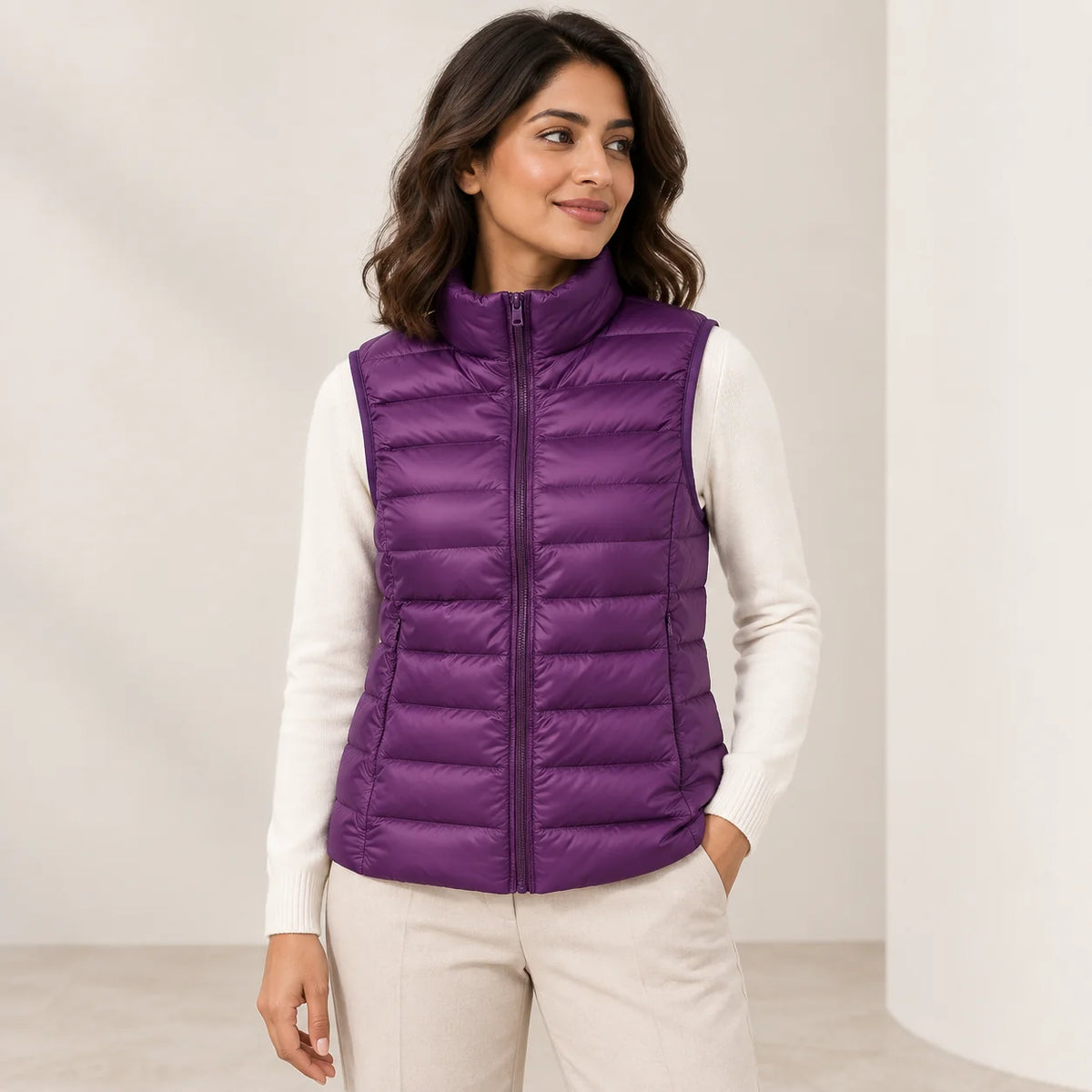 Padded Gilet Lightweight Stand Collar Vest