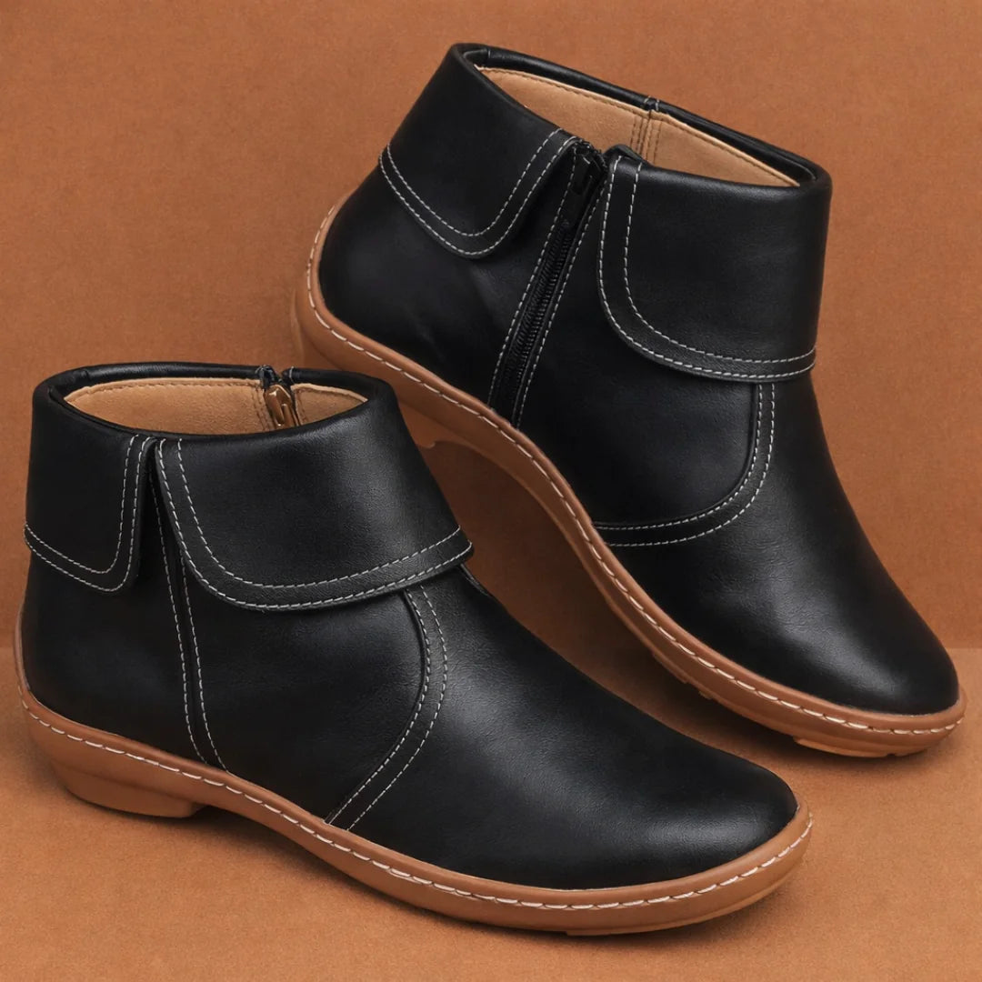 Mirelda | Fold-Over Ankle Boots Slip-On
