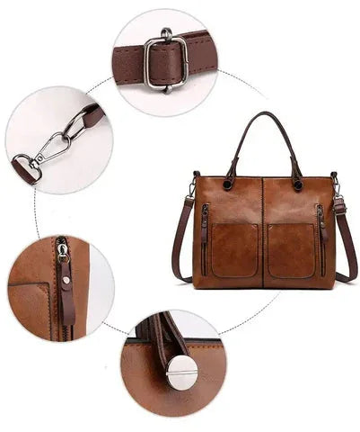Large Tote Bag with Front Pockets
