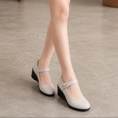 Strap Mary Jane Wedge Flats