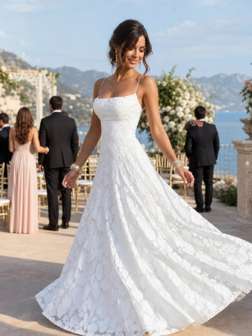 Valenne | Full Lace Maxi Dress with Lace-Up Back