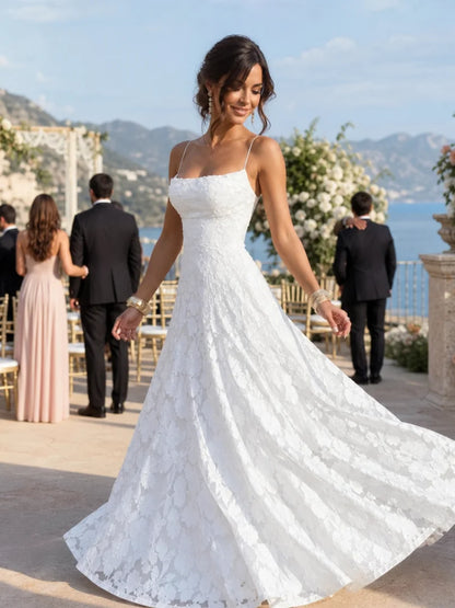 Valenne | Full Lace Maxi Dress with Lace-Up Back