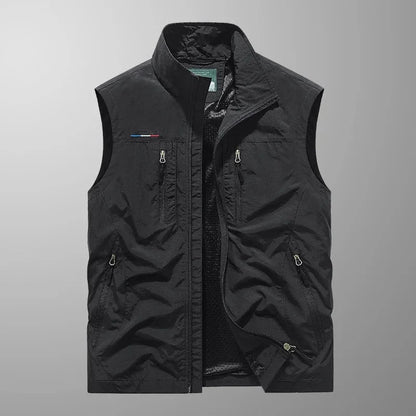 Men's Softshell Vest Stand Collar Full Zip