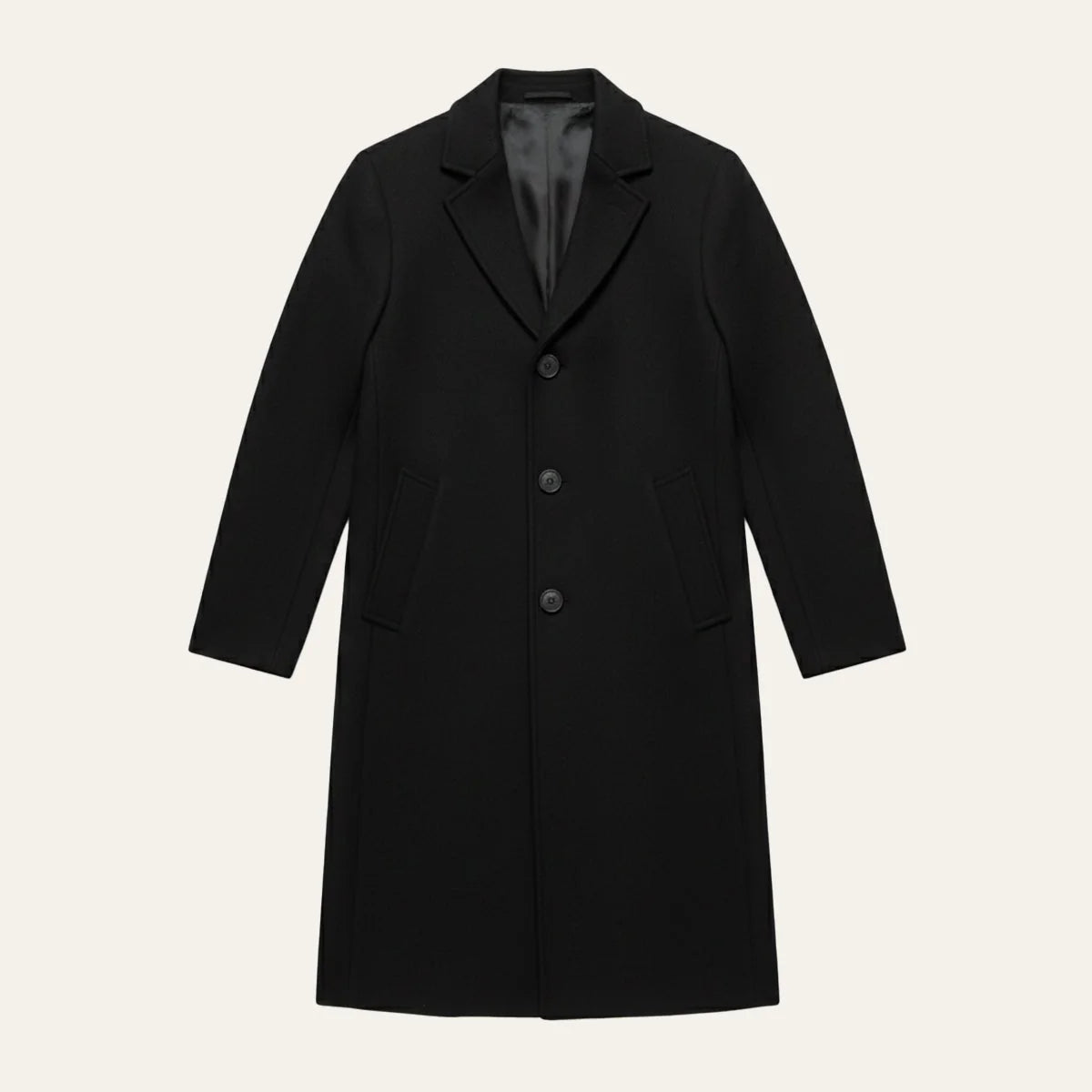 Men's Single Breasted Overcoat Cotton Blend