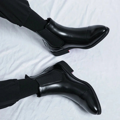Men's Chelsea Boots – Black Polished Slip-On
