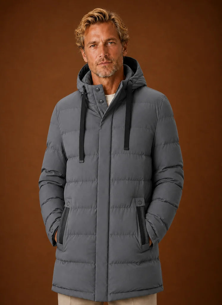 Men's Long Hooded Winter Jacket Puffer Coat