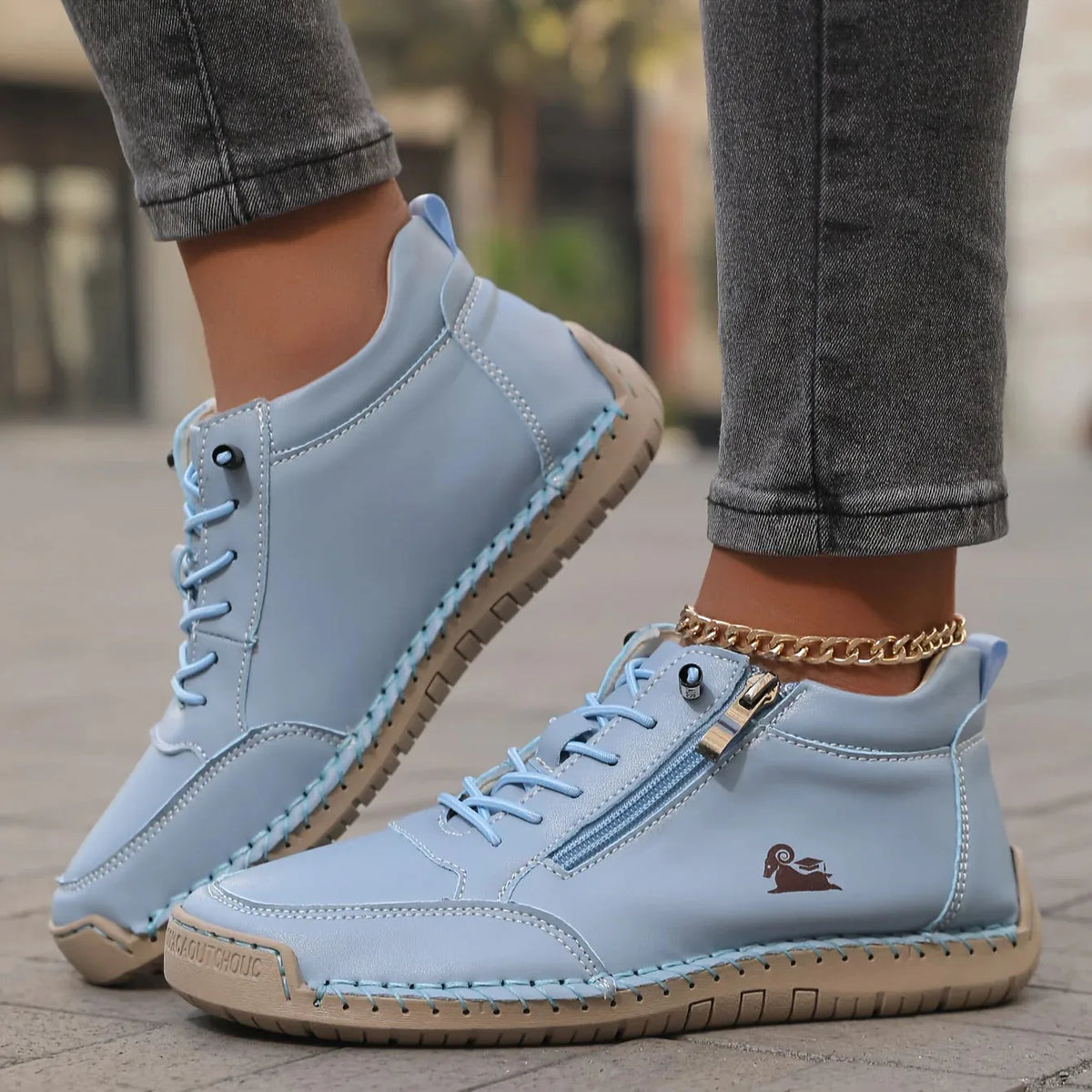 Ankle Boots Zip-Up Lace Comfort Women's