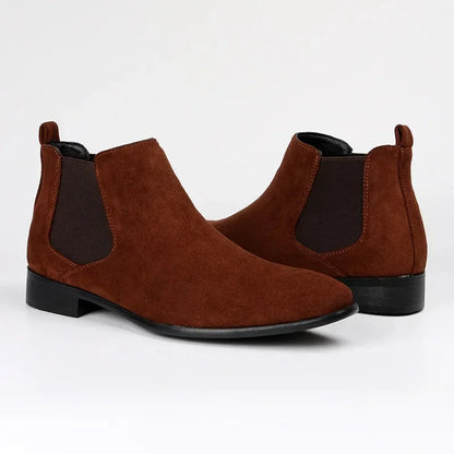 Men's Chelsea Boots – Black Suede-Look Pointed Toe