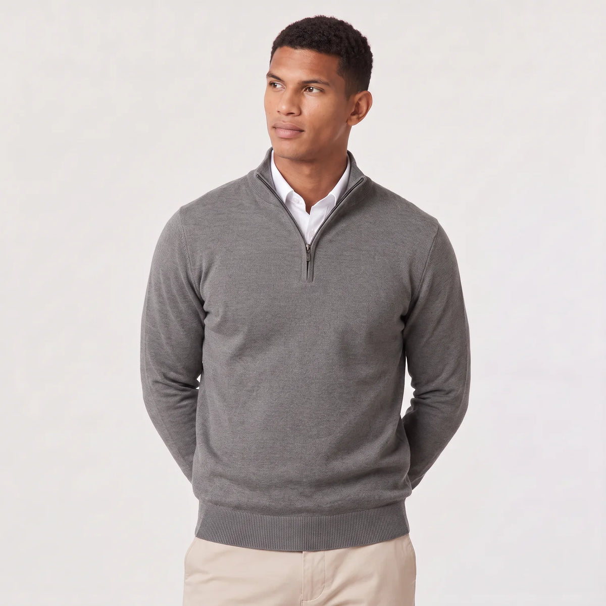 Men's Quarter-Zip Knit Sweater