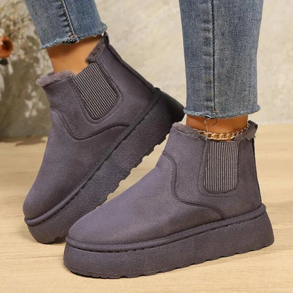 Chelsea Boots – Black Lined Platform Slip-On