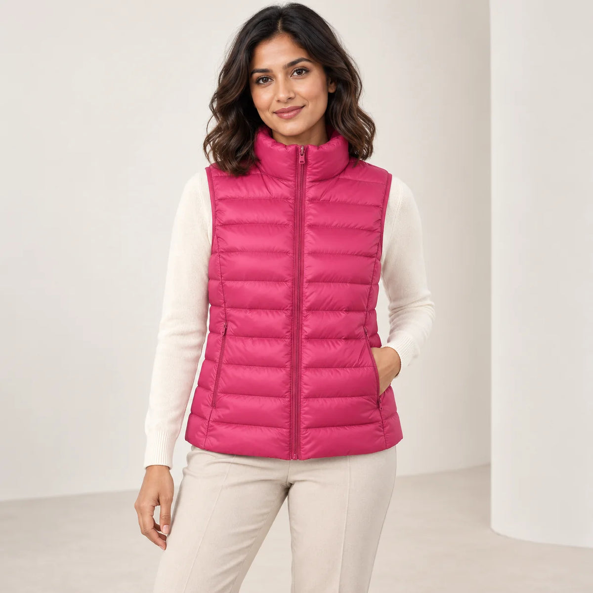 Padded Gilet Lightweight Stand Collar Vest