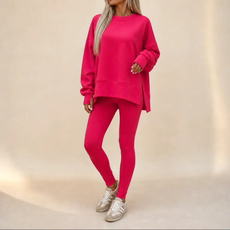 Side-Slit Pullover and Legging Lounge Set