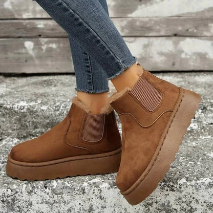 Chelsea Boots – Black Lined Platform Slip-On