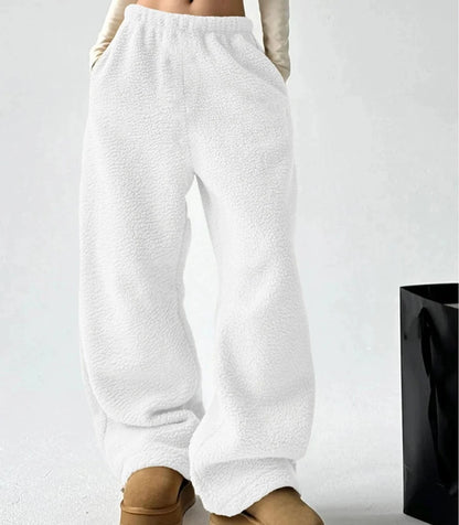 Soft and Cozy Relaxed Wide-Leg Fleece Pants