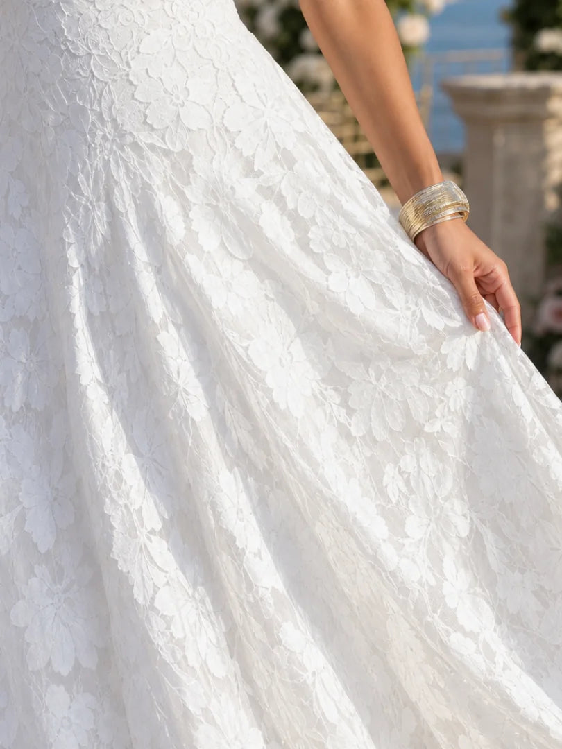 Valenne | Full Lace Maxi Dress with Lace-Up Back