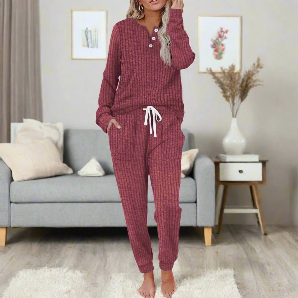 Henley Top and Jogger Lounge Set