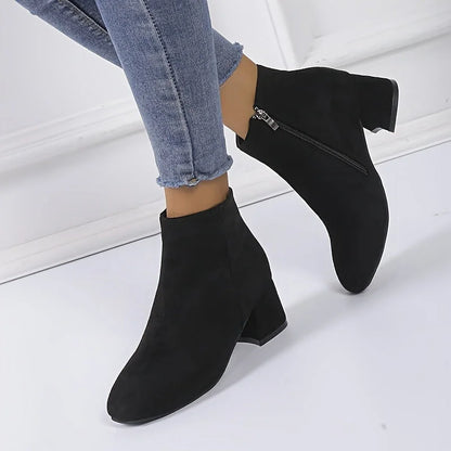 Suede-Look Chelsea Ankle Boots with a Comfortable Low Heel
