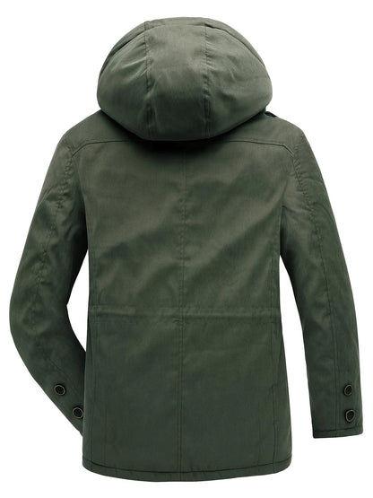 Men's Hooded Jacket – Black Insulated Utility