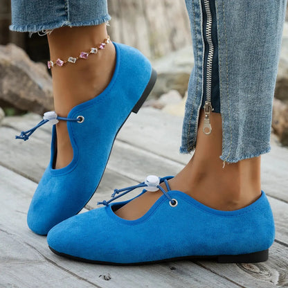 Lace-Up Mary Jane Flats