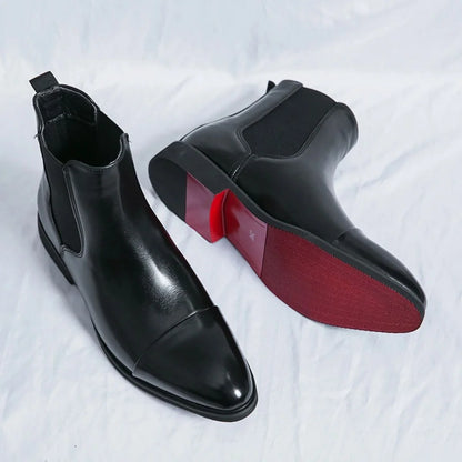 Men's Chelsea Boots – Black Polished Slip-On