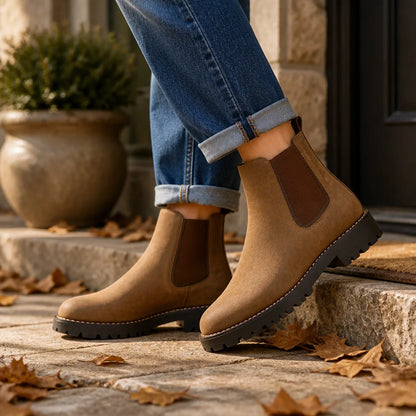 Wide-Fit Chelsea Boots with Stretch Panel