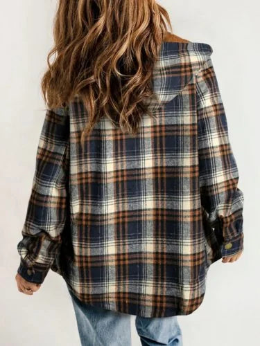 Plaid Flannel Sherpa Shirt Jacket