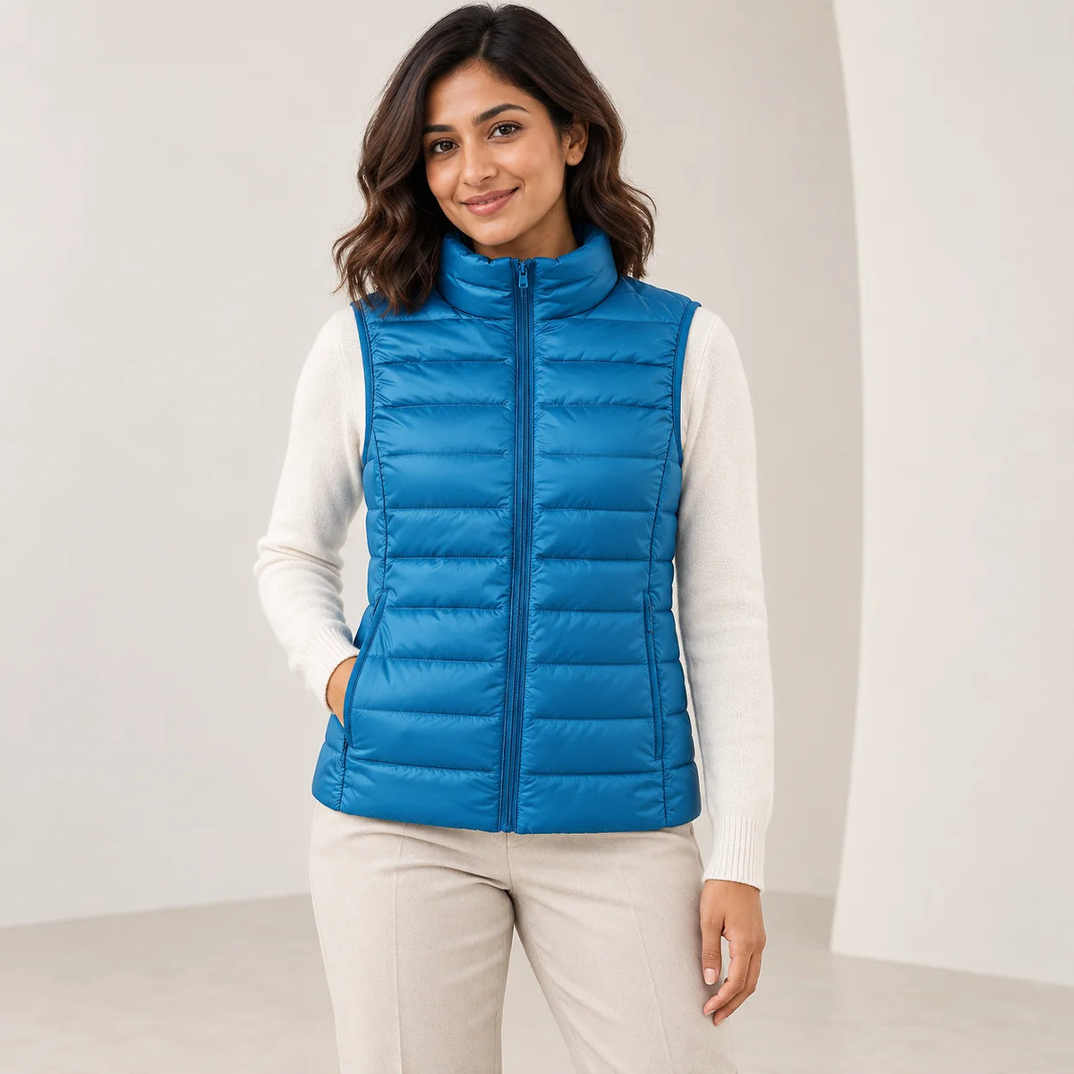 Padded Gilet Lightweight Stand Collar Vest