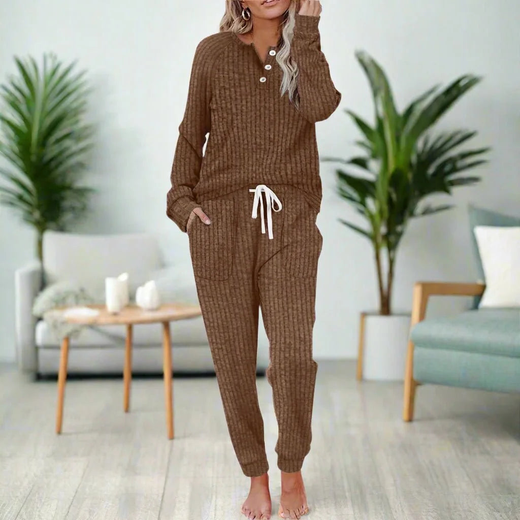 Henley Top and Jogger Lounge Set