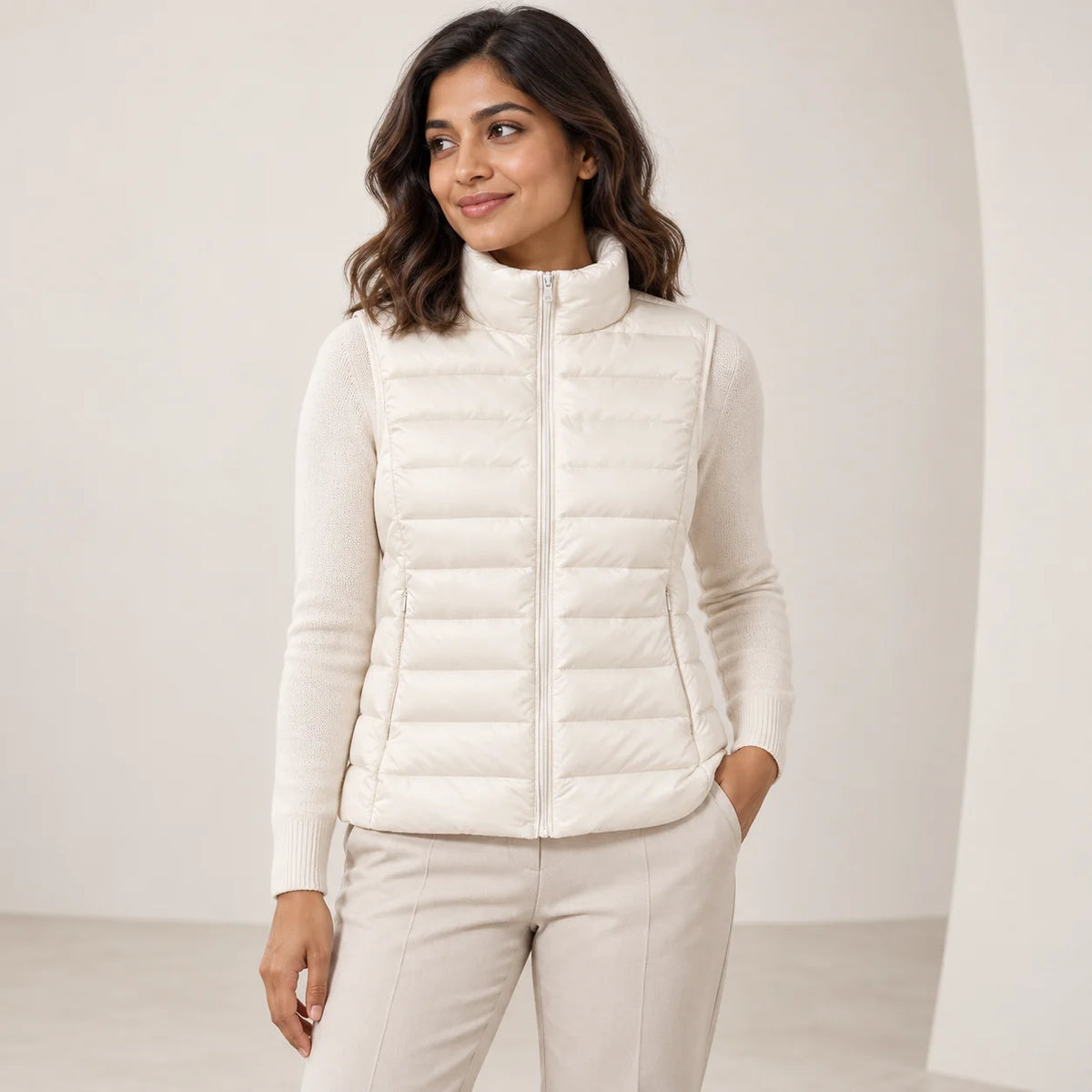 Padded Gilet Lightweight Stand Collar Vest