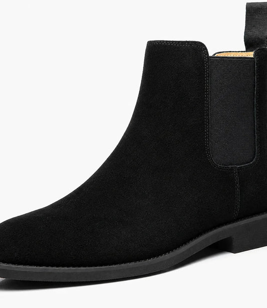 Men's Chelsea Boots – Black Suede Crepe Sole - Black detail