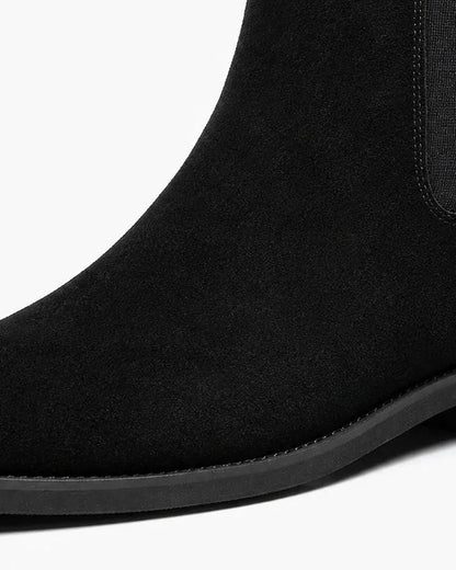 Men's Chelsea Boots – Black Suede Crepe Sole - Black detail