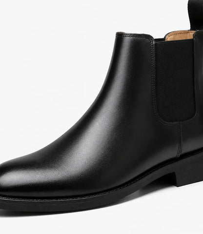 Men's Chelsea Boots – Black Suede Crepe Sole - Patent Black detail