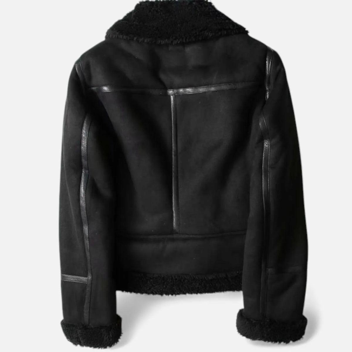 Women's Suede Shearling Moto Jacket - view 5